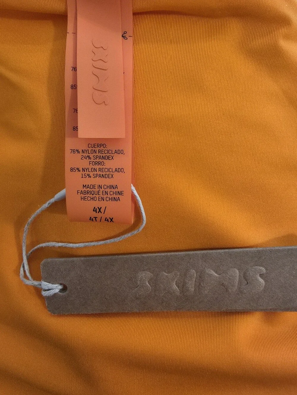 Skims Swim Long Sleeve Underwire Top in Orange -NWT